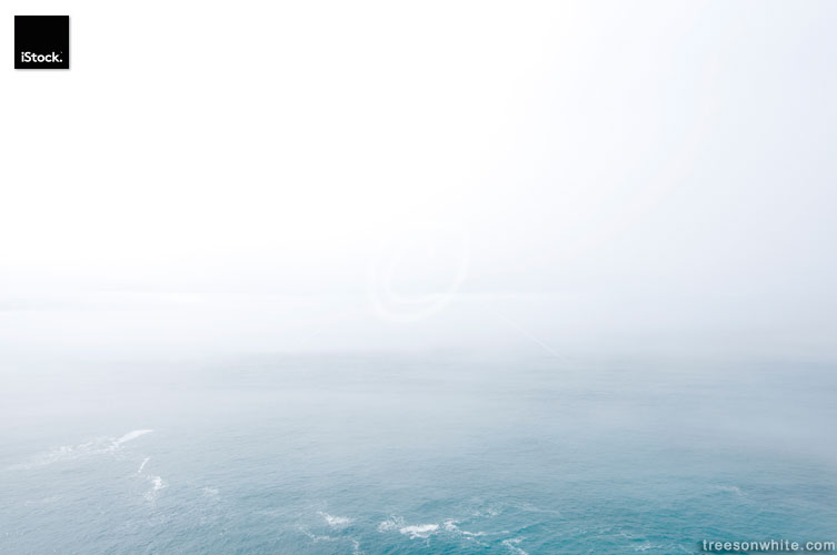 Ocean background with water and fog (Copy Space).