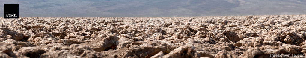 Death Valley Cracked Earth Close-up, Panoramic Image.