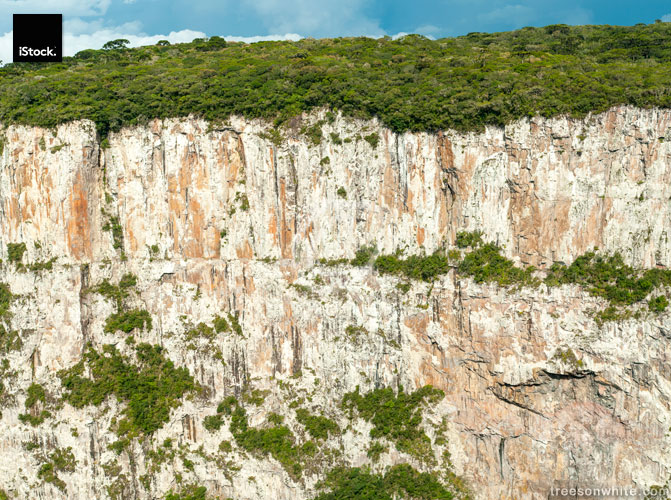 800m high solid rock wall in Itaimbezinho Canyon, Brazil.