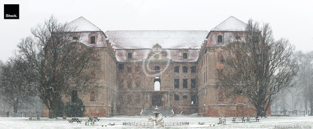 Destroyed Brühl Palace in Brody (Poland, former Pförten) panor
