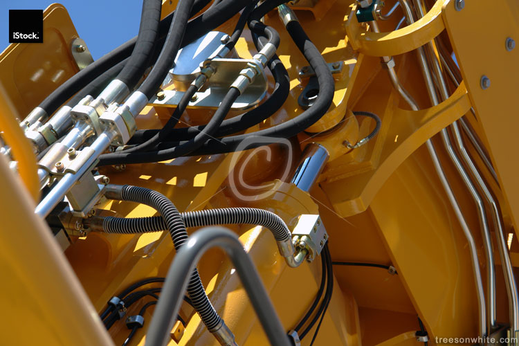 Hydraulic details of construction machinery.