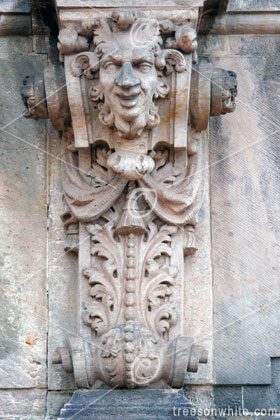 Historic, Baroque pillar sculpures at the Zwinger, Dresden, Germany.