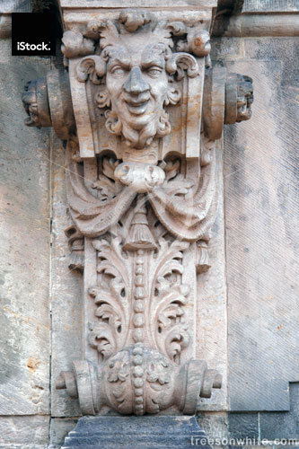 Baroque pillar sculpture.