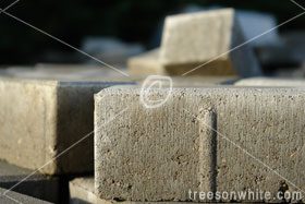 Construction material: stones, rock and paving.