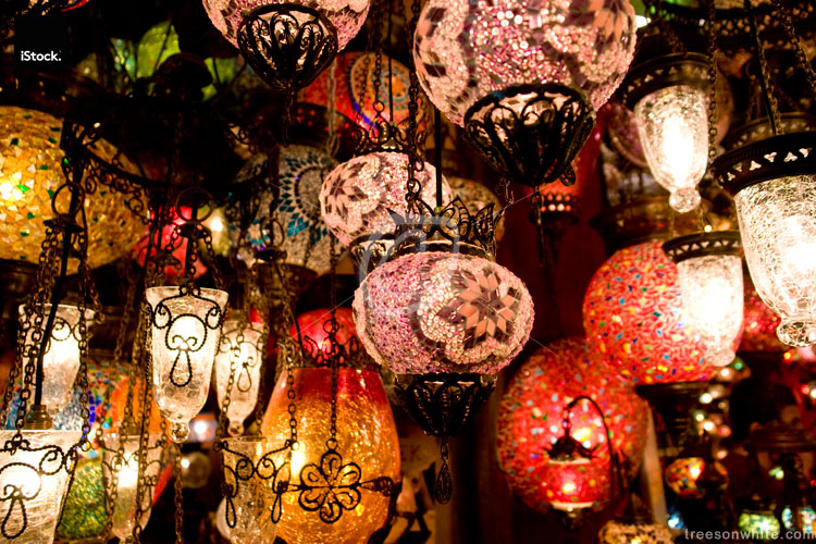 Turkish lamps at Grand Bazaar in Istanbul, Turkey