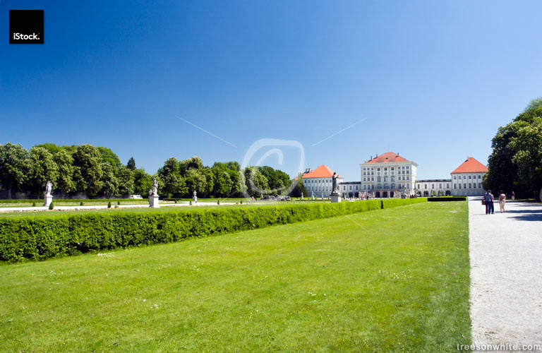 Nymphenburg Palace in Munich with park.