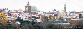 Historic City of Rothenburg ob der Tauber, Germany, in Winter.